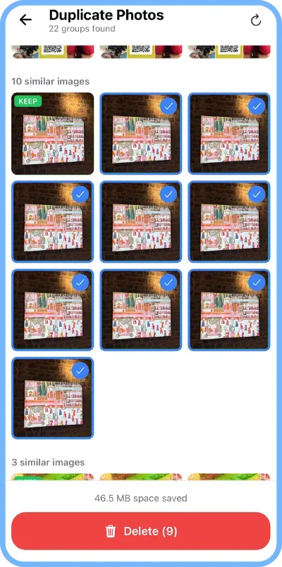 Duplicate Photo Detection Screen